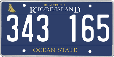 RI license plate 343165