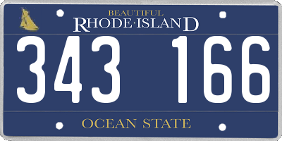 RI license plate 343166