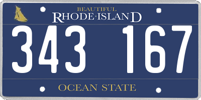 RI license plate 343167