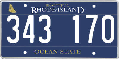 RI license plate 343170