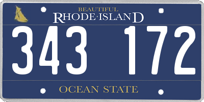 RI license plate 343172