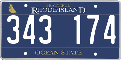 RI license plate 343174
