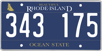 RI license plate 343175