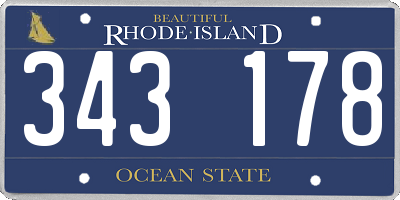RI license plate 343178