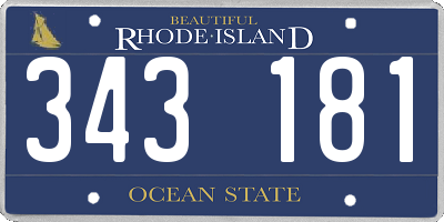 RI license plate 343181