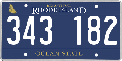 RI license plate 343182