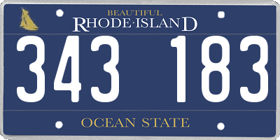 RI license plate 343183