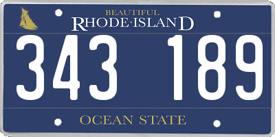 RI license plate 343189