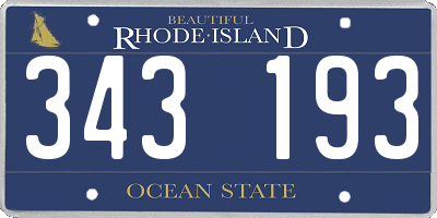 RI license plate 343193
