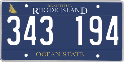 RI license plate 343194