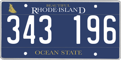 RI license plate 343196