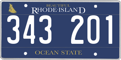 RI license plate 343201