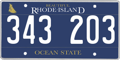 RI license plate 343203