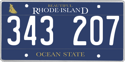 RI license plate 343207