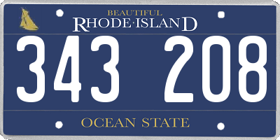 RI license plate 343208