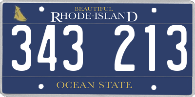 RI license plate 343213