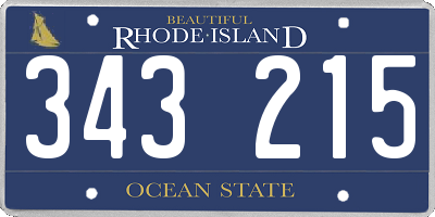 RI license plate 343215