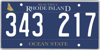 RI license plate 343217