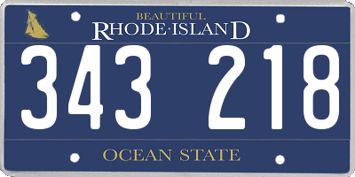 RI license plate 343218