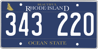 RI license plate 343220