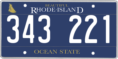 RI license plate 343221
