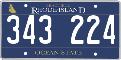 RI license plate 343224