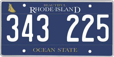 RI license plate 343225