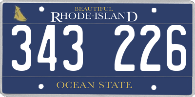 RI license plate 343226