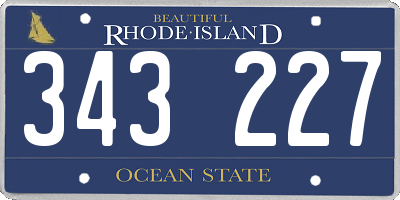 RI license plate 343227