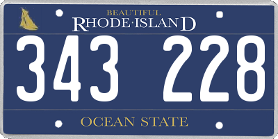 RI license plate 343228