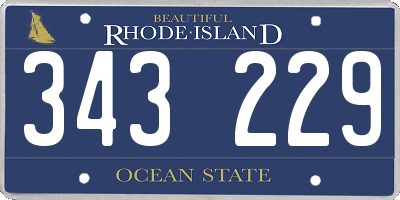 RI license plate 343229