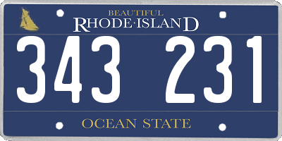 RI license plate 343231