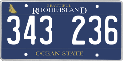 RI license plate 343236