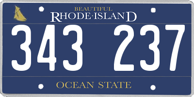 RI license plate 343237