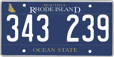 RI license plate 343239