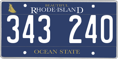 RI license plate 343240