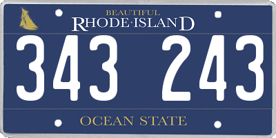 RI license plate 343243