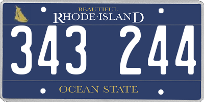 RI license plate 343244