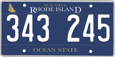 RI license plate 343245
