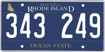 RI license plate 343249