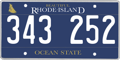 RI license plate 343252