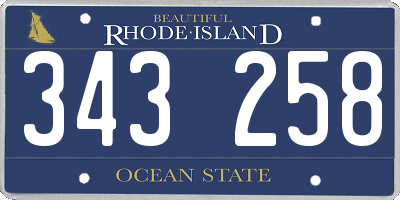 RI license plate 343258