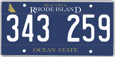 RI license plate 343259