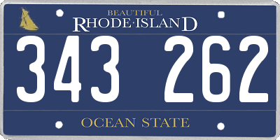 RI license plate 343262