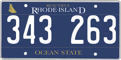 RI license plate 343263