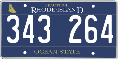 RI license plate 343264