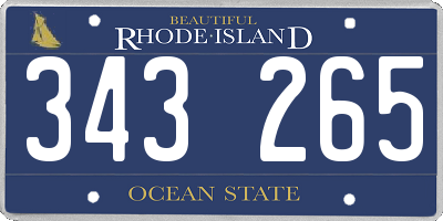 RI license plate 343265