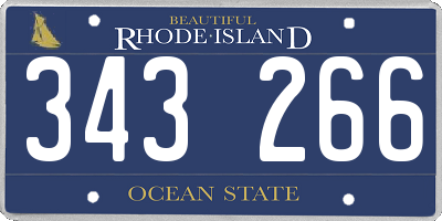 RI license plate 343266