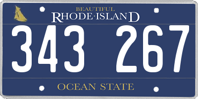 RI license plate 343267