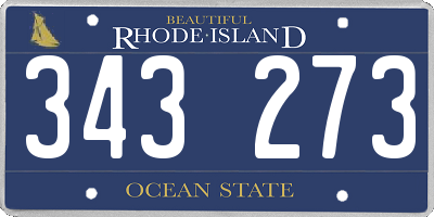RI license plate 343273